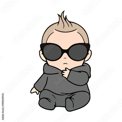 Cool Baby Boss in Sunglasses Vector Illustration