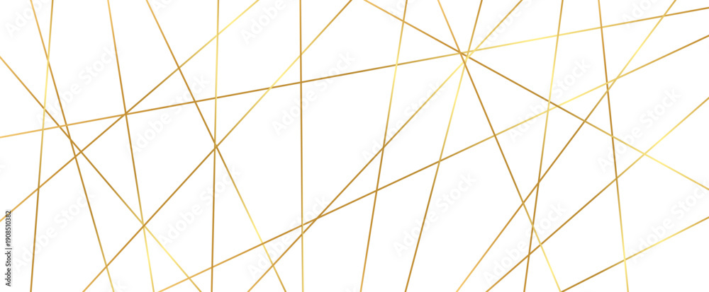 Obraz premium Straight chaotic random golden lines background