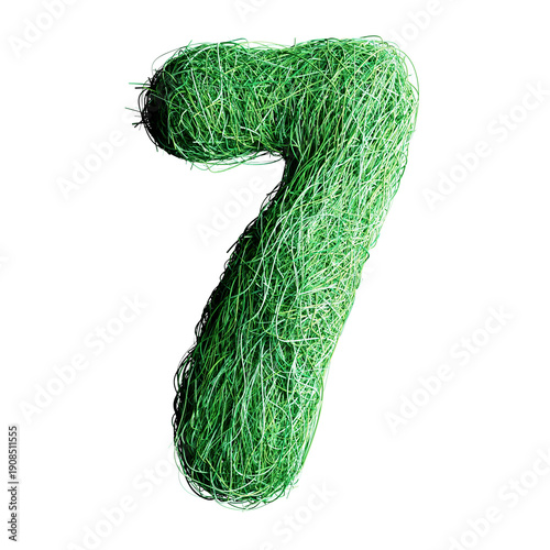 Fényképezés Eco Letter D Made of Green Grass Lines