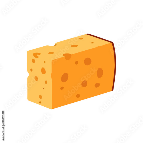 Block of Swiss Cheese Icon Simple Vector Illustration