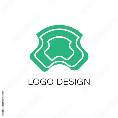 Abstract Green Shield Logo Design; Modern Geometric Protective Icon for Security, Eco-Friendly Branding, Outdoor Gear, Insurance, and Software Safety