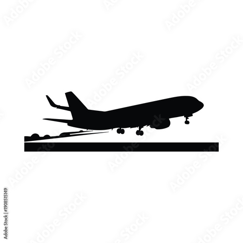 Airplane silhouette aircraft transportation travel