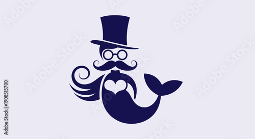 Stylized aquatic gentleman illustration