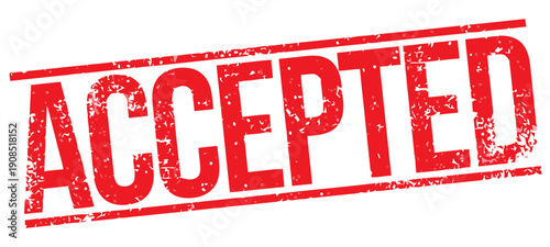 A close-up view of an accepted stamp on a document