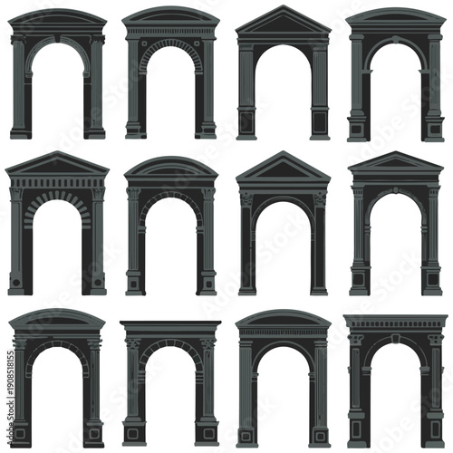 Ancient Roman columns in a historic European city with marble architecture under a clear sky