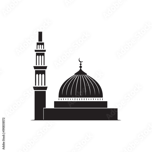 Silhouette of a mosque with a dome in Jerusalem against the sky, featuring ancient architecture and cultural landmarks like the Dome of the Rock