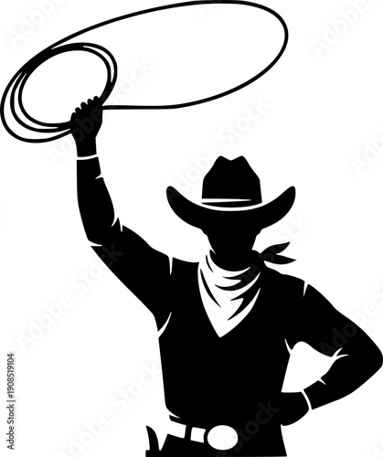Cowboy | Minimalist and Simple Silhouette - Vector illustration
