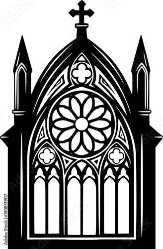 Gothic - Black and White Isolated Icon - Vector illustration
