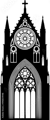 Gothic - Black and White Isolated Icon - Vector illustration
