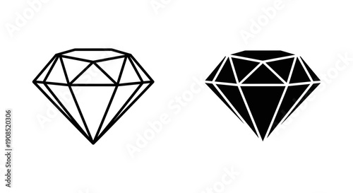 Sparkling Diamond Gemstone Icon Representing Luxury, Value, Quality, Riches, and Preciousness.