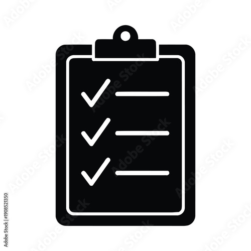 Black clipboard with checklist to-do list tasks reminder