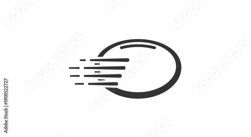 Black Circular Logo Design Element Moving Fast.