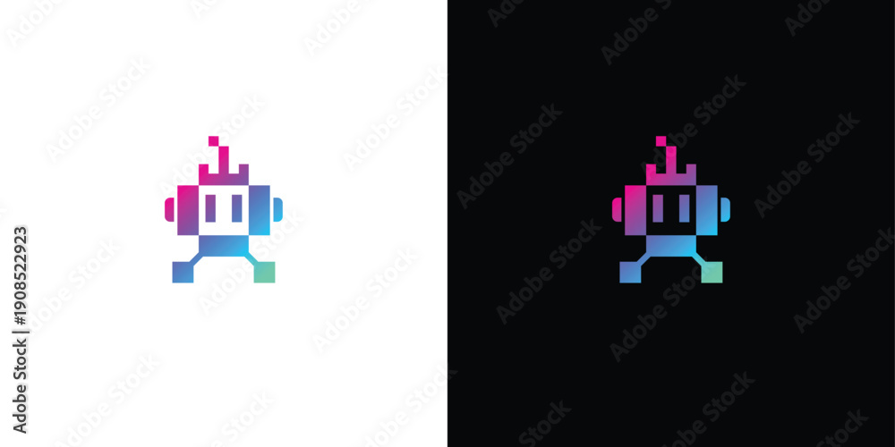 Fototapeta premium robot head graphic illustration