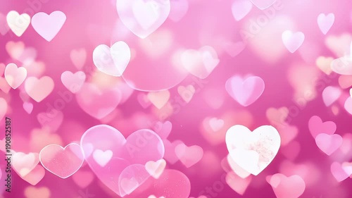 Mothers Day, Valentines Day, love holiday theme. A vibrant pink background with numerous heartshaped bokeh lights, creating a romantic and dreamy atmosphere.
