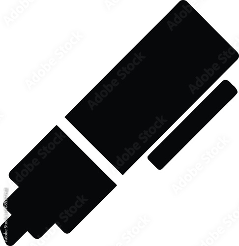 whiteboard marker silhouette vector illustration on transparent background