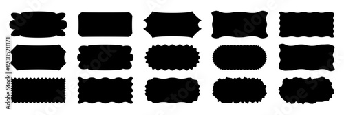 Organic doodle frames featuring wavy square borders and irregular shapes. Perfect for text boxes, banners, and creative graphic design projects with hand-drawn charm.