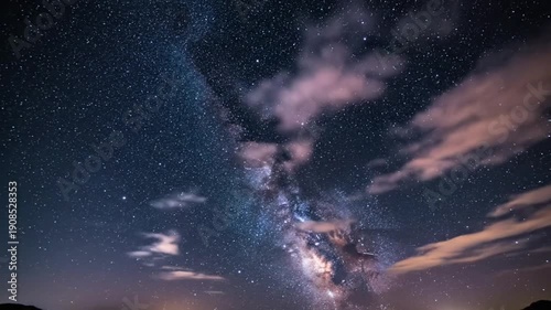 Wallpaper Mural Night sky with many stars the Milky Way stretching across and some clouds Torontodigital.ca