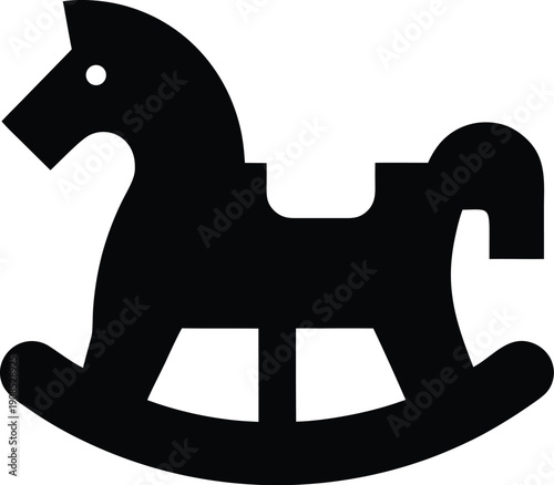rocking horse silhouette vector illustration on transparent background