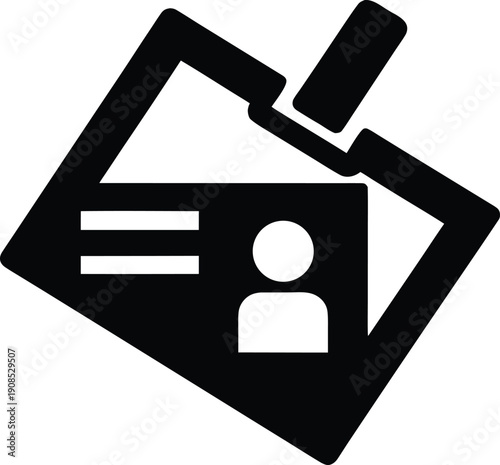 name badge silhouette vector illustration on transparent background