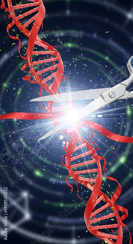 CRISPR Gene Editing DNA Helix Molecular Structure.