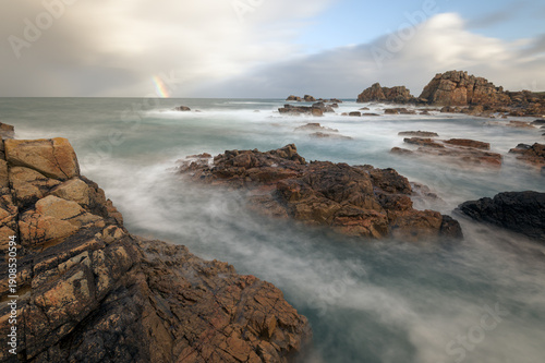 Εκτύπωση καμβά Pink granite coast near the Plougrescant chasm