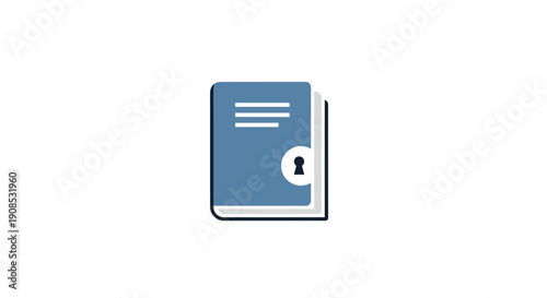 Blue Book with Lock Icon on Cover.