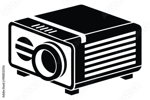 compact projector line art silhouette vector illustration