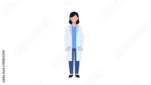 Doctor Illustration - Healthcare Professional Character with Lab Coat