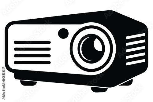 compact projector line art silhouette vector illustration