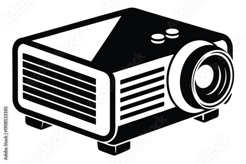 compact projector line art silhouette vector illustration