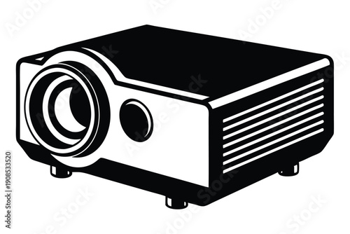 compact projector line art silhouette vector illustration