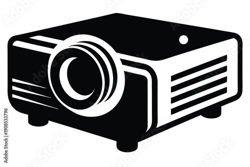 compact projector line art silhouette vector illustration