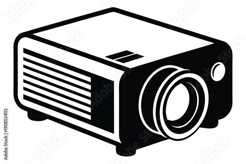 compact projector line art silhouette vector illustration