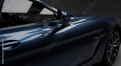 Sleek Blue Sports Car A Detailed CloseUp of Luxury and Design.