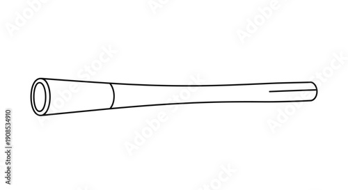 Simple line art illustration of a conical tube or instrument mouthpiece, minimal design, isolated white background.