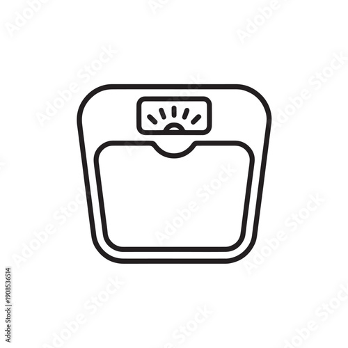 Bathroom scale outline vector icon in a sleek minimalistic design representing health monitoring and weight tracking with simplicity