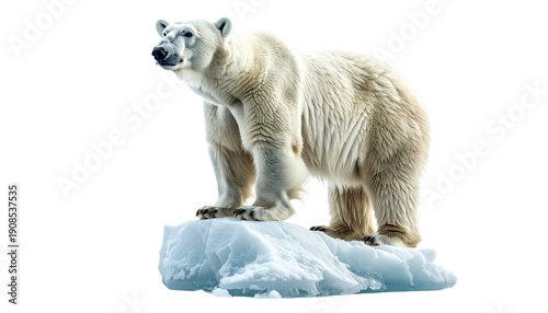 Wallpaper Mural Majestic polar bear standing proudly on a floating iceberg. Realistic illustration of an arctic predator, isolated on a transparent background, perfect for climate change and wildlife concepts. Torontodigital.ca