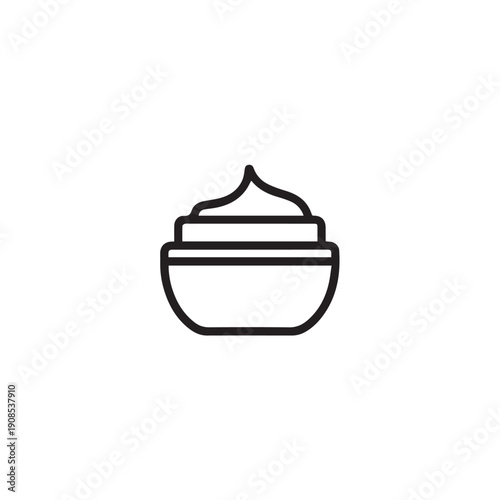 Cosmetic cream in jar, skincare product with swirl top, beauty balm container, facial moisturizer icon, ointment pot graphic, skin care emblem, luxury cream symbol