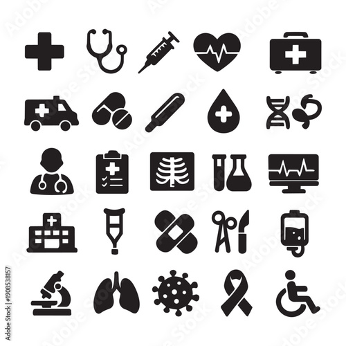 Minimal medical icon set
