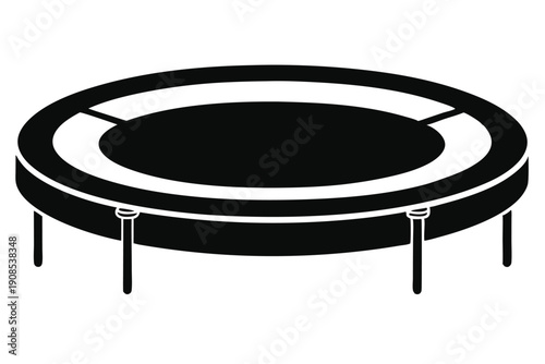 circular trampoline line art silhouette vector illustration