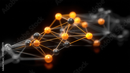 Detailed molecular structure model with colorful atoms and bonds, scientific visualization for educational, research, and professional chemistry applications