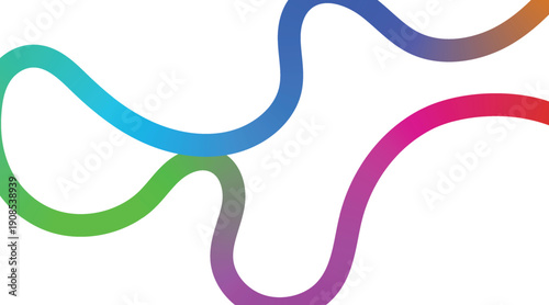 Curve Shape Color Lines,  Abstract Background with Wavy Line and Gradient, Gradient Line art background, Rainbow colorful wave isolated background illustration. 