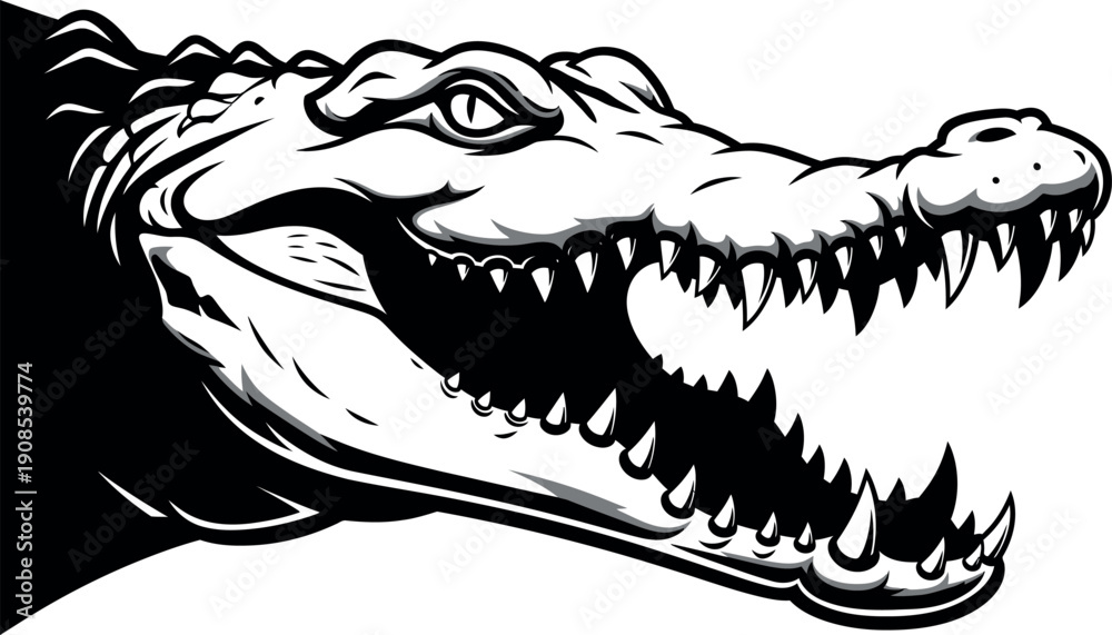 Naklejka premium Aggressive Crocodile Face Icon