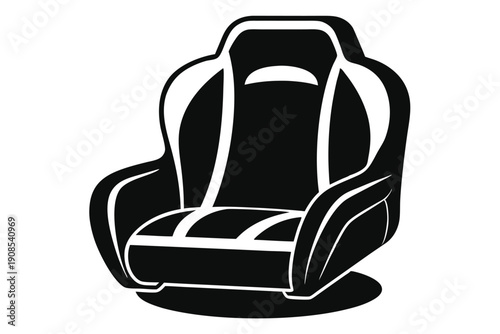 car seat headrest line art silhouette vector illustration