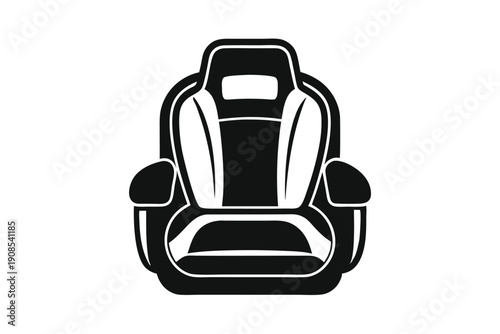 car seat headrest line art silhouette vector illustration