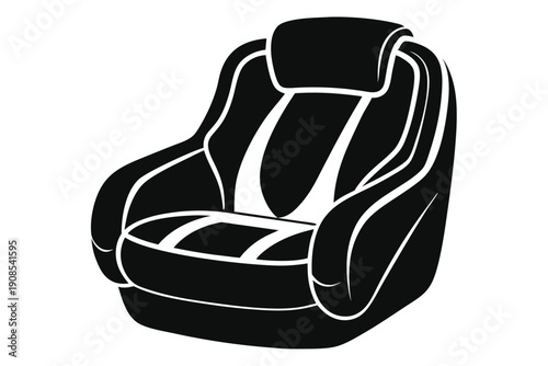 car seat headrest line art silhouette vector illustration
