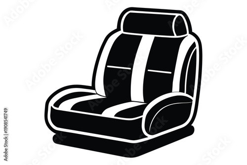 car seat headrest line art silhouette vector illustration