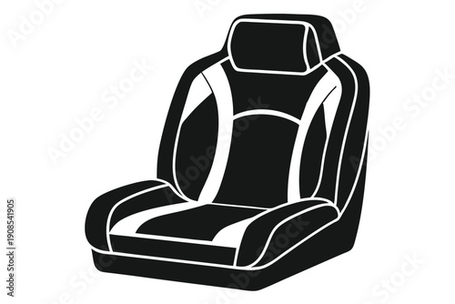car seat headrest line art silhouette vector illustration