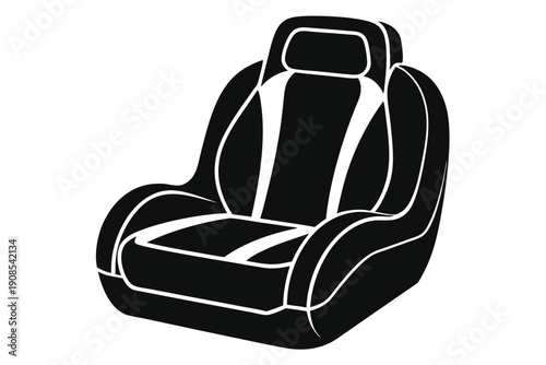 car seat headrest line art silhouette vector illustration