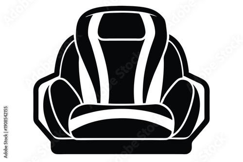car seat headrest line art silhouette vector illustration